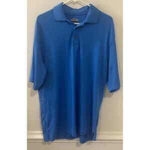 Kirkland Signature Performance Polo Shirt Men's Size Large Short Sleeve Blue